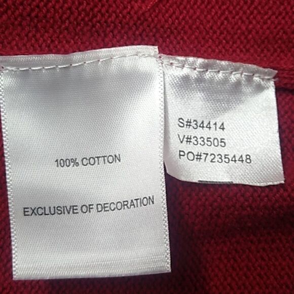 Norm Thompson Red Zip Up Cotton With Embroidered & Beaded Snowflakes SZ Small - Picture 7 of 7